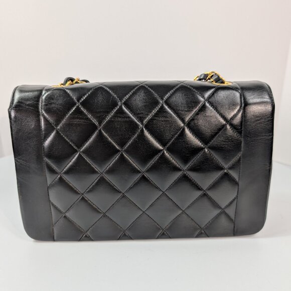 Chanel Vintage 3-Series Black Quilted Lambskin Diana Single Flap Bag - Picture 5 of 16